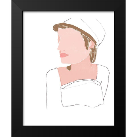 Modern Contour Portrait IV Black Modern Wood Framed Art Print by Vess, June Erica