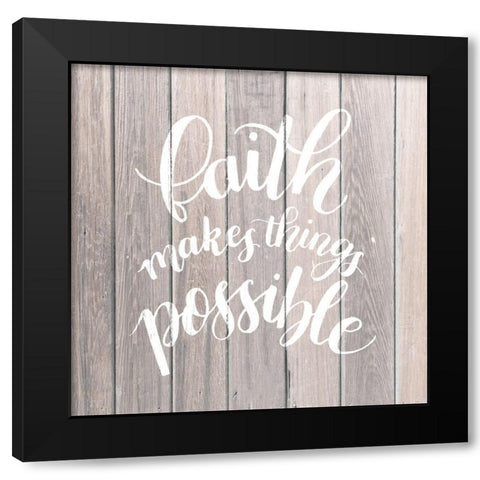 Sentiments on Wood I Black Modern Wood Framed Art Print with Double Matting by Popp, Grace