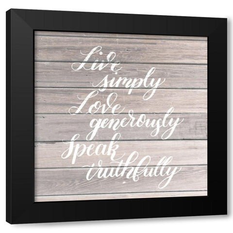 Sentiments on Wood II Black Modern Wood Framed Art Print with Double Matting by Popp, Grace