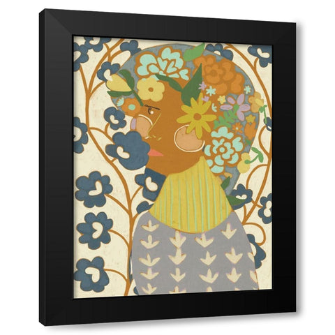 Botany Beauty I Black Modern Wood Framed Art Print by Zarris, Chariklia