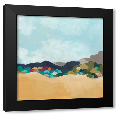 Patchwork Hillside I Black Modern Wood Framed Art Print by Vess, June Erica
