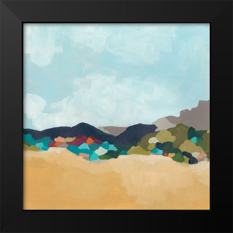 Patchwork Hillside I Black Modern Wood Framed Art Print by Vess, June Erica