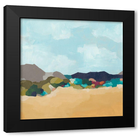 Patchwork Hillside II Black Modern Wood Framed Art Print with Double Matting by Vess, June Erica