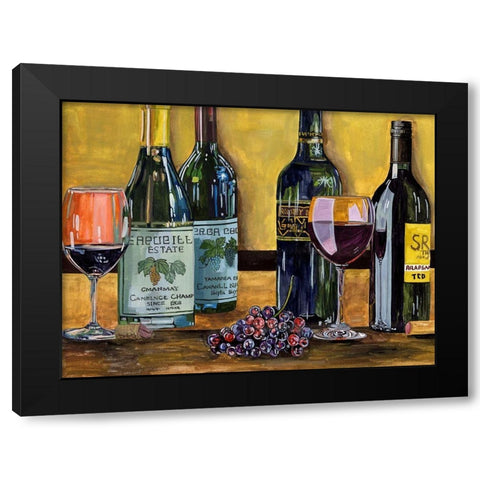 Still Life with Wine I Black Modern Wood Framed Art Print by Wang, Melissa