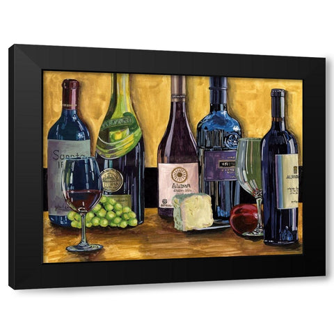 Still Life with Wine II Black Modern Wood Framed Art Print with Double Matting by Wang, Melissa