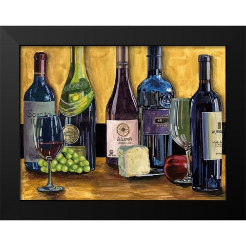 Still Life with Wine II Black Modern Wood Framed Art Print by Wang, Melissa