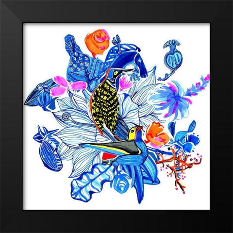 Menagerie I Black Modern Wood Framed Art Print by Blanckslate