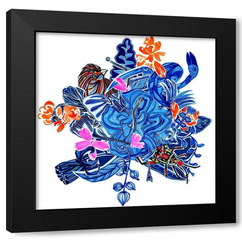 Menagerie II Black Modern Wood Framed Art Print with Double Matting by Blanckslate