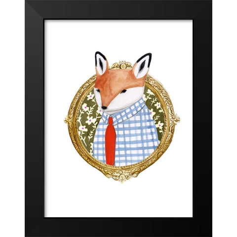 Spiffy Animals II Black Modern Wood Framed Art Print by Borges, Victoria