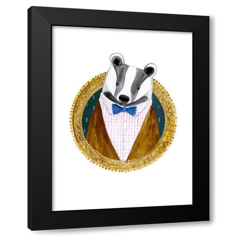 Spiffy Animals III Black Modern Wood Framed Art Print by Borges, Victoria