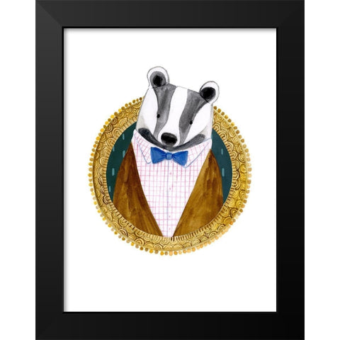 Spiffy Animals III Black Modern Wood Framed Art Print by Borges, Victoria