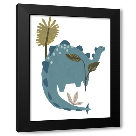 Mighty Dino I Black Modern Wood Framed Art Print with Double Matting by Vess, June Erica