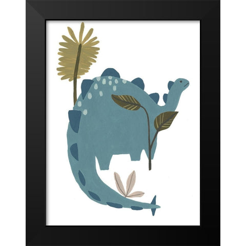 Mighty Dino I Black Modern Wood Framed Art Print by Vess, June Erica