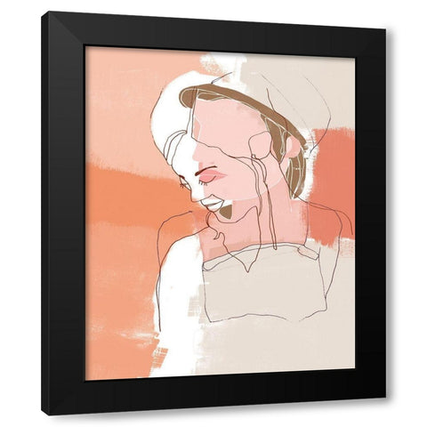 Painted Contour Portraits II Black Modern Wood Framed Art Print with Double Matting by Vess, June Erica