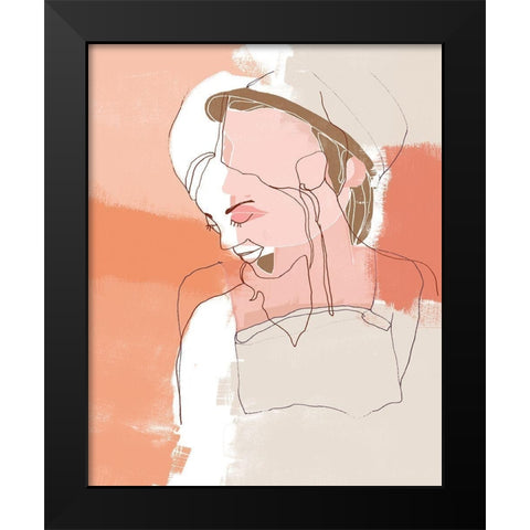 Painted Contour Portraits II Black Modern Wood Framed Art Print by Vess, June Erica