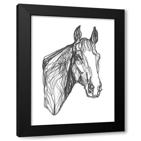 Equine Contour I Black Modern Wood Framed Art Print with Double Matting by Scarvey, Emma