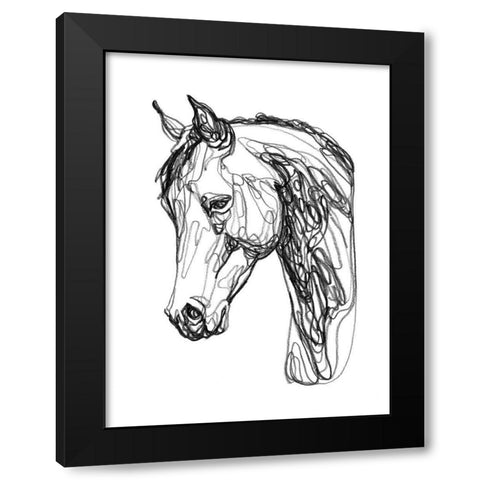 Equine Contour II Black Modern Wood Framed Art Print with Double Matting by Scarvey, Emma