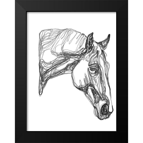 Equine Contour III Black Modern Wood Framed Art Print by Scarvey, Emma