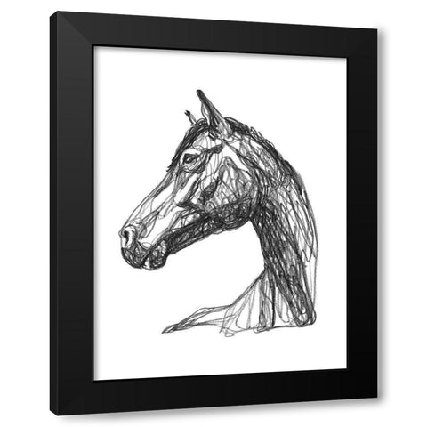 Equine Contour IV Black Modern Wood Framed Art Print with Double Matting by Scarvey, Emma