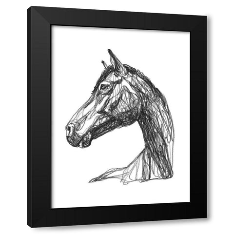 Equine Contour IV Black Modern Wood Framed Art Print by Scarvey, Emma