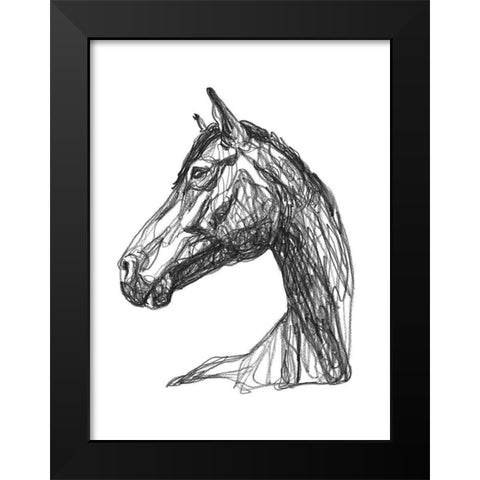 Equine Contour IV Black Modern Wood Framed Art Print by Scarvey, Emma