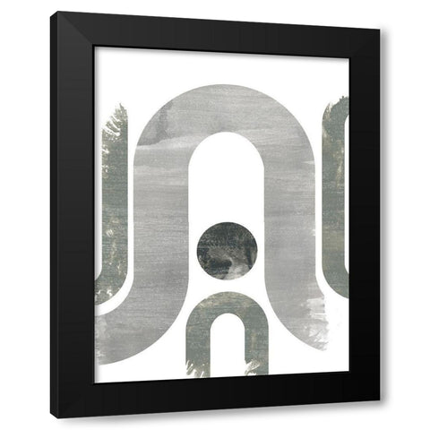 Lunar Maze II Black Modern Wood Framed Art Print by Vess, June Erica