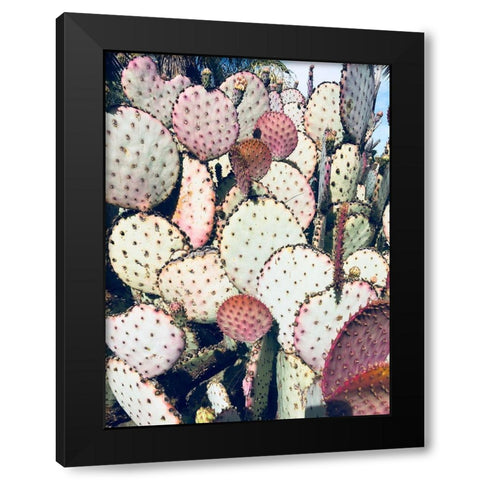 Pink Yellow Cactus IV Black Modern Wood Framed Art Print by Orlov, Irena