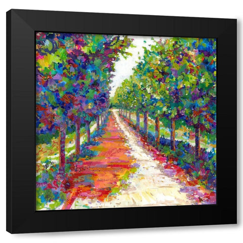 Lime Walk Black Modern Wood Framed Art Print by Grim, Tara Funk