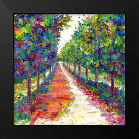 Lime Walk Black Modern Wood Framed Art Print by Grim, Tara Funk