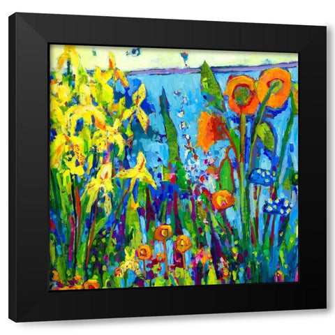 Yellow Garden II Black Modern Wood Framed Art Print with Double Matting by Grim, Tara Funk