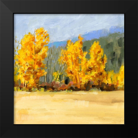 Golden Aspen Trees II Black Modern Wood Framed Art Print by Borges, Victoria