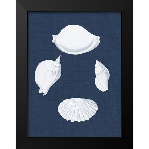 Coquillages Blancs I Black Modern Wood Framed Art Print by Vision Studio