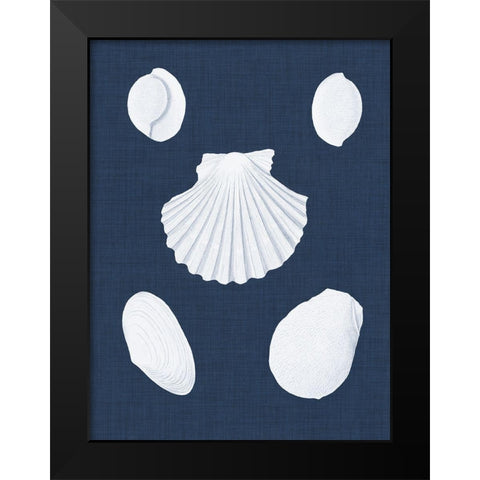 Coquillages Blancs III Black Modern Wood Framed Art Print by Vision Studio