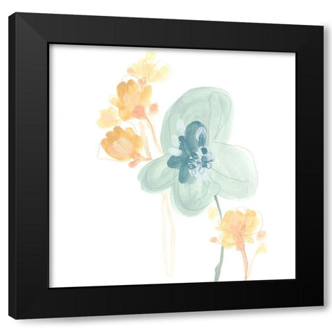 Petite Petals I Black Modern Wood Framed Art Print by Vess, June Erica