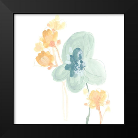 Petite Petals I Black Modern Wood Framed Art Print by Vess, June Erica