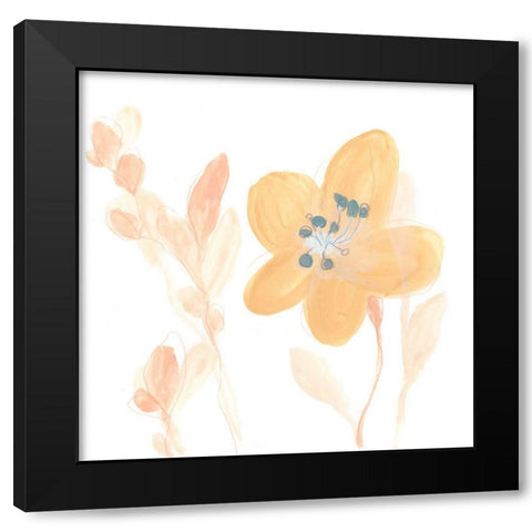 Petite Petals III Black Modern Wood Framed Art Print by Vess, June Erica