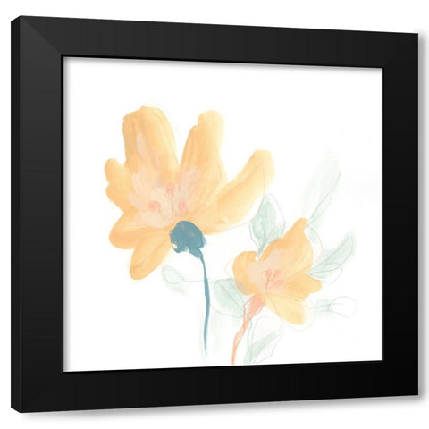 Petite Petals IV Black Modern Wood Framed Art Print by Vess, June Erica