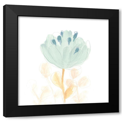 Petite Petals V Black Modern Wood Framed Art Print by Vess, June Erica