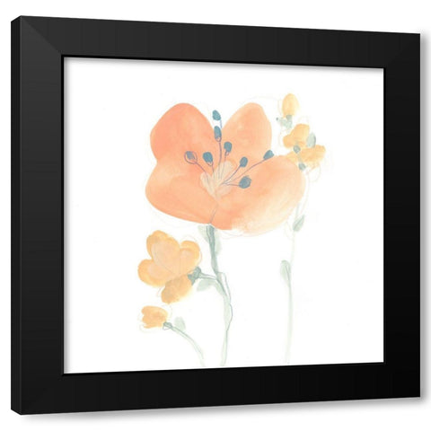 Petite Petals VI Black Modern Wood Framed Art Print with Double Matting by Vess, June Erica