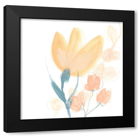 Petite Petals VIII Black Modern Wood Framed Art Print with Double Matting by Vess, June Erica