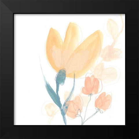 Petite Petals VIII Black Modern Wood Framed Art Print by Vess, June Erica