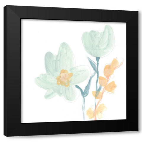 Petite Petals IX Black Modern Wood Framed Art Print with Double Matting by Vess, June Erica