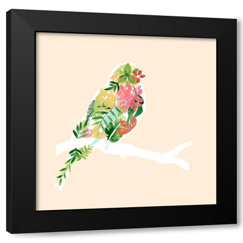 Foliage and Feathers II Black Modern Wood Framed Art Print by Vess, June Erica