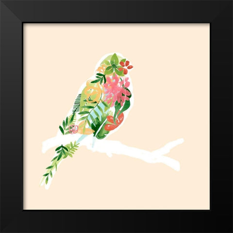 Foliage and Feathers II Black Modern Wood Framed Art Print by Vess, June Erica