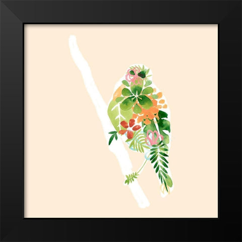 Foliage and Feathers III Black Modern Wood Framed Art Print by Vess, June Erica