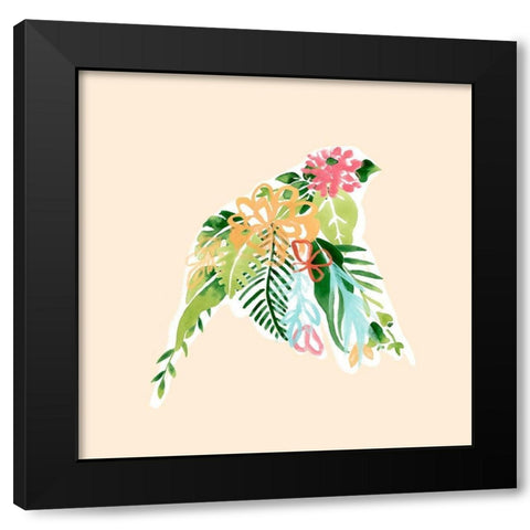 Foliage and Feathers IV Black Modern Wood Framed Art Print by Vess, June Erica
