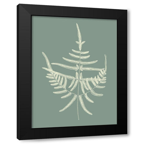 Ferns on Sage I Black Modern Wood Framed Art Print by Vision Studio