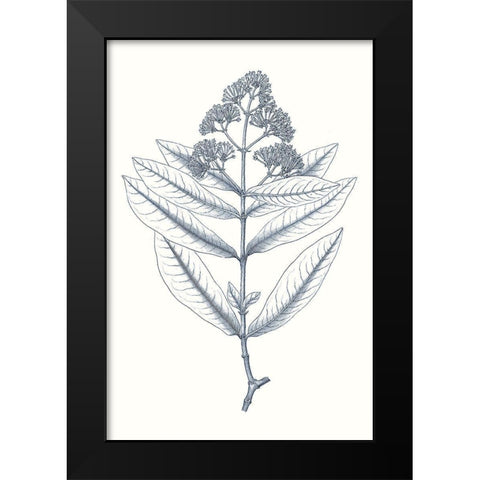 Indigo Botany Study I Black Modern Wood Framed Art Print by Vision Studio