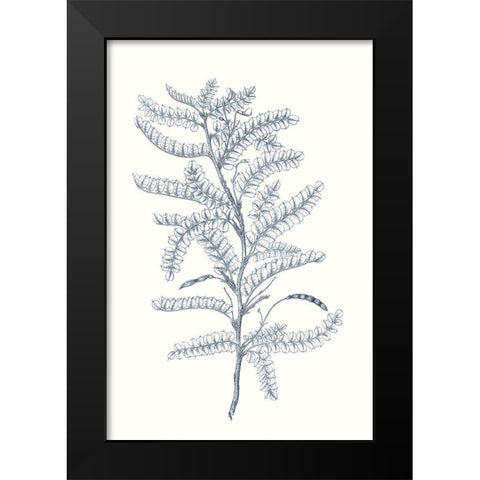 Indigo Botany Study II Black Modern Wood Framed Art Print by Vision Studio