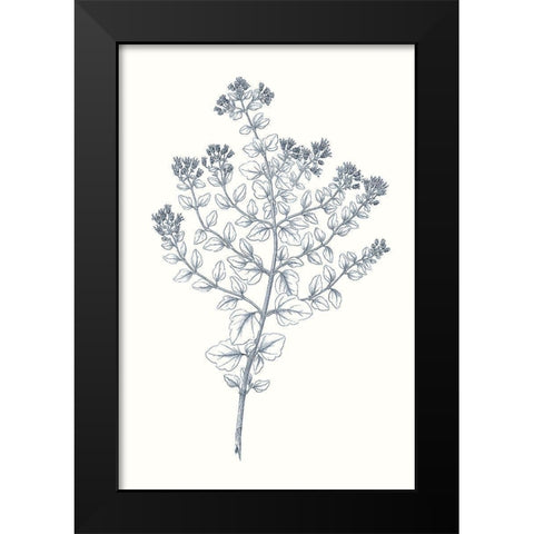 Indigo Botany Study VI Black Modern Wood Framed Art Print by Vision Studio